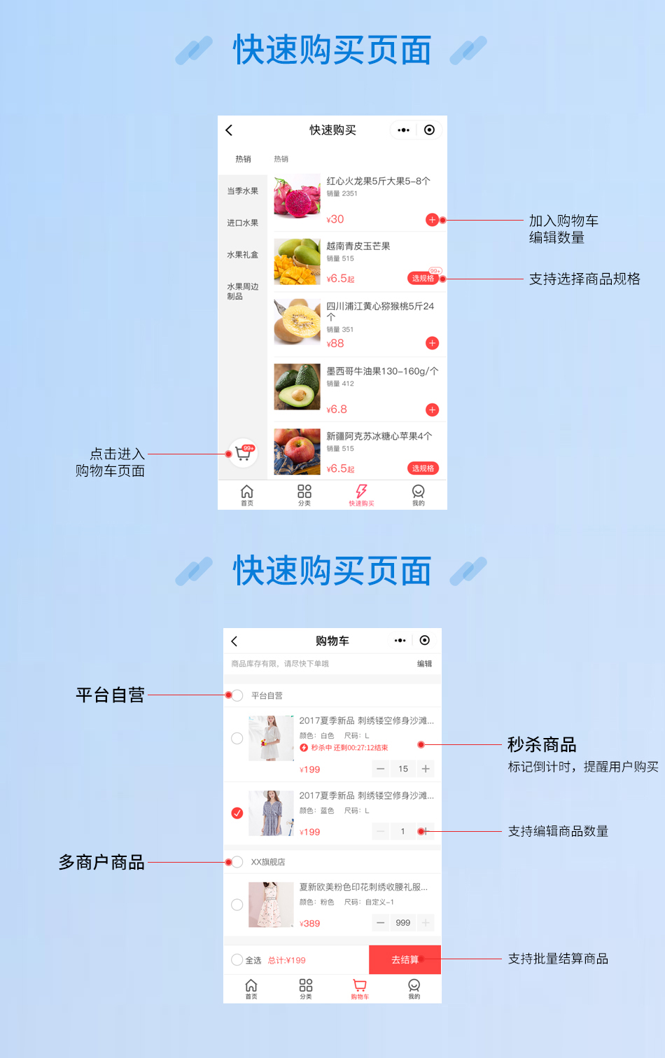 小程序, 电商/零售, 新零售, 多商户, 小程序商城, 电商小程序, 社区拼团