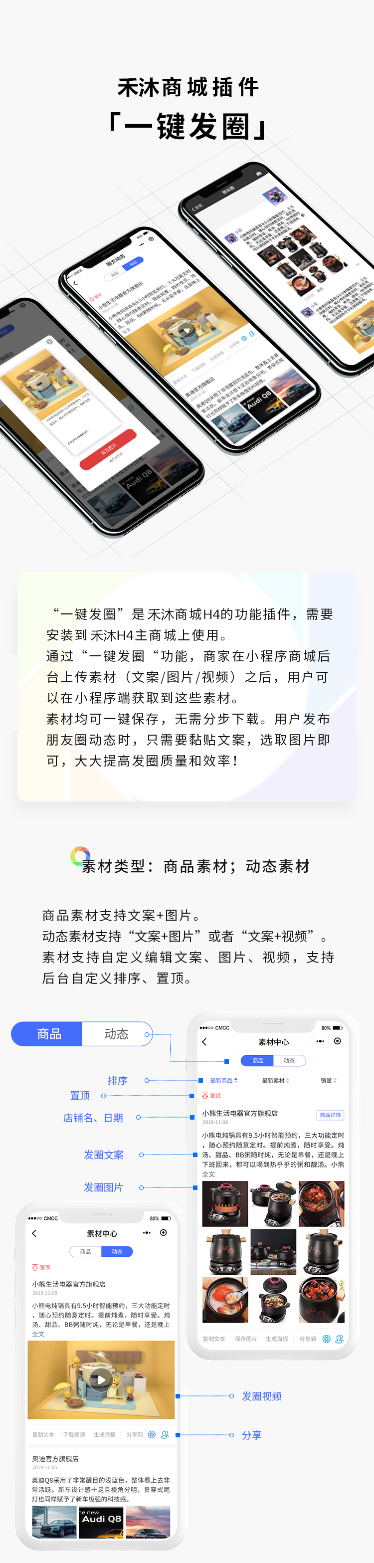 小程序, 电商/零售, 一键发圈, 一键发朋友圈, 朋友圈