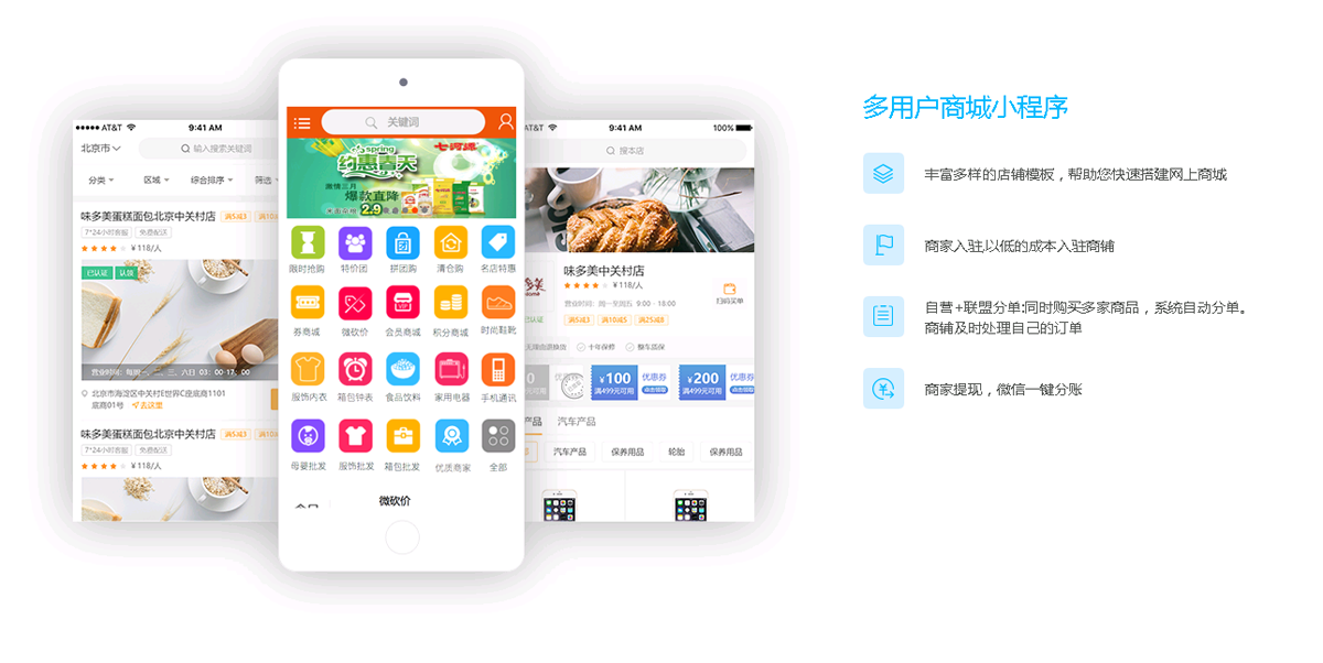 微信服务定制, 小程序定制, 餐饮外卖, 企业展示, 电商零售, 小程序官网, 小程序商城