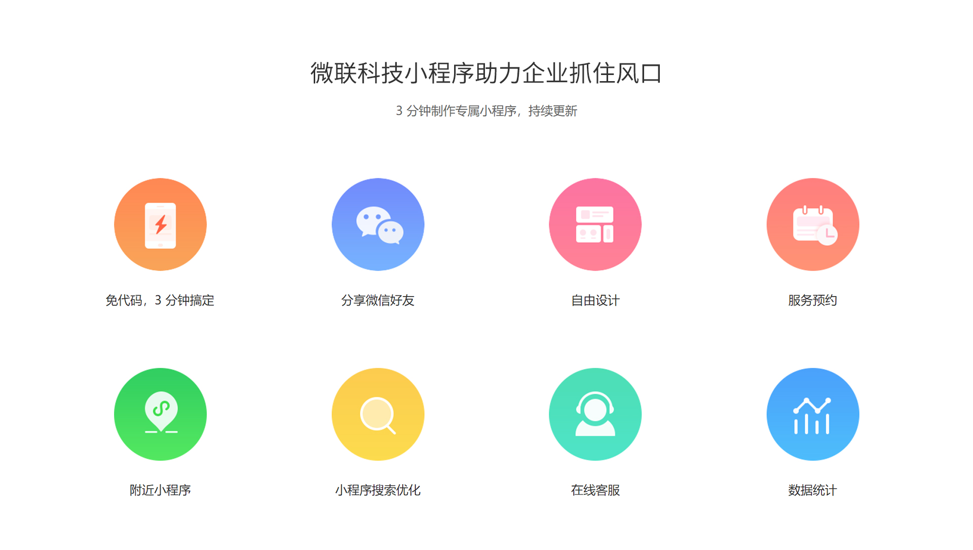 微信服务定制, 小程序定制, 小程序官网, 餐饮外卖, 生活服务, 企业展示