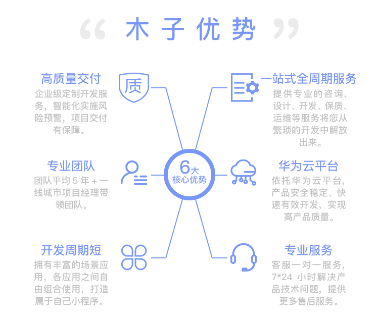 微信服务定制, 小程序定制, 餐饮外卖, 生活服务, 企业展示, 政务民生, 电商零售