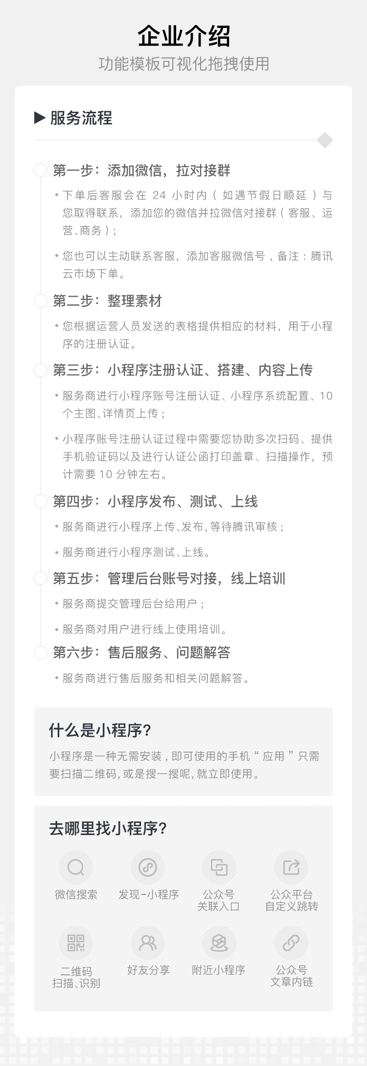 微信服务定制, 小程序定制, 直播, 餐饮外卖, 生活服务, 电商零售, 社区团购