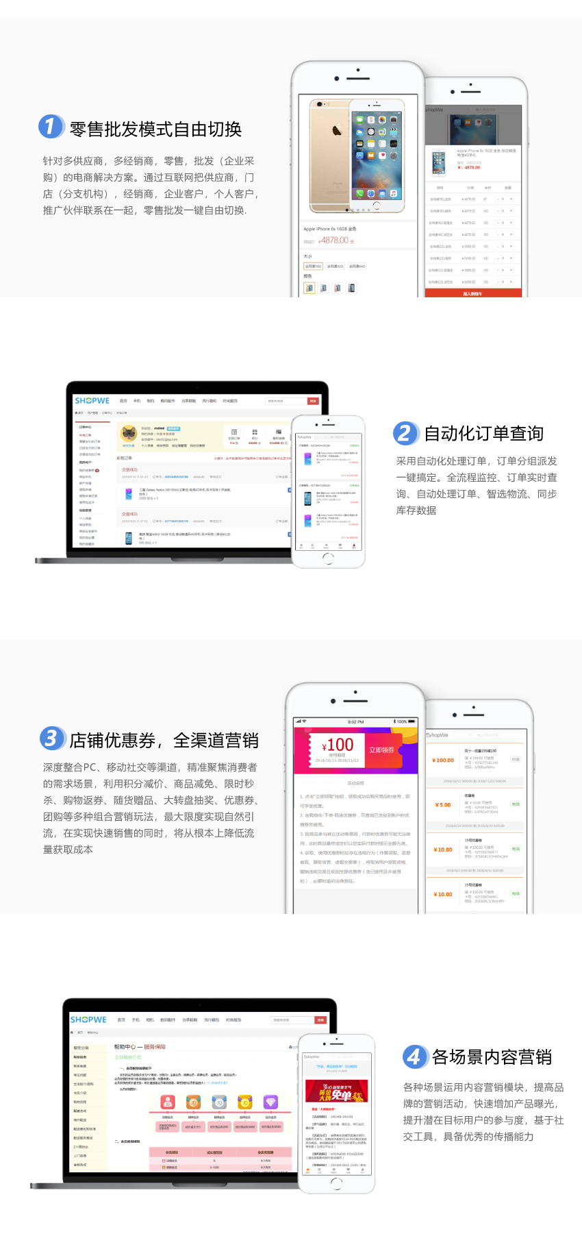 网站建设, 电商网站, B2C商城, 分销商城, 跨境商城