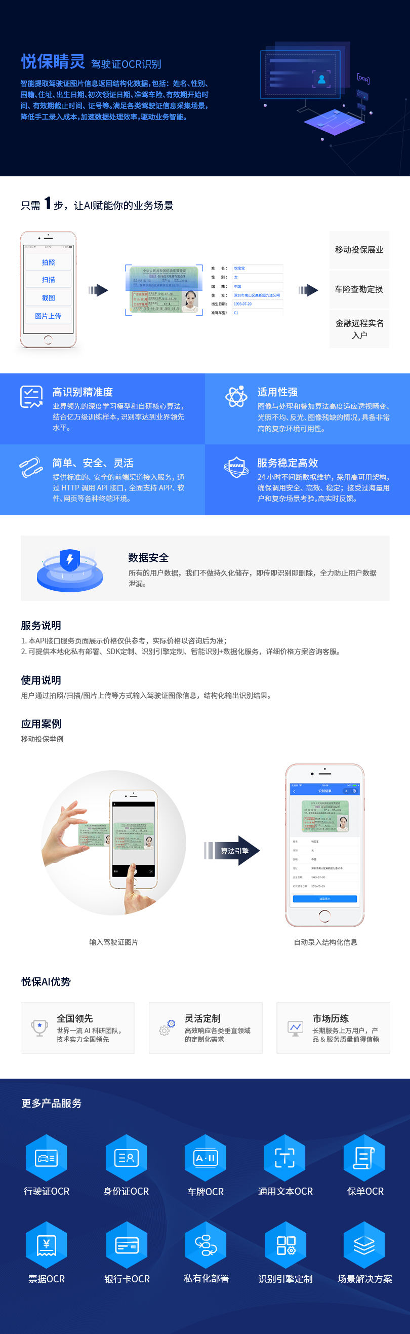 生活服务, 生活服务, 图像识别, 证件识别, 文字识别, 汽车, 保险